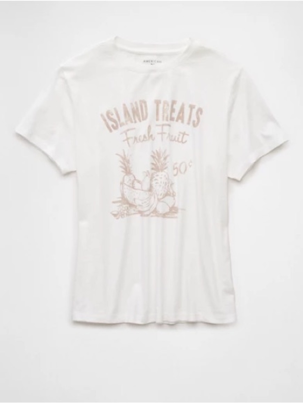 American Eagle Classic Food Graphic T-Shirt, White Island Treats, Large